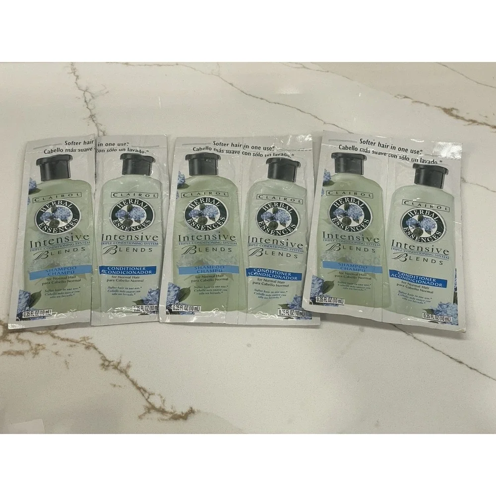 Clairol Herbal Essences Intensive Blends Normal Hair Shampoo Conditioner Samples